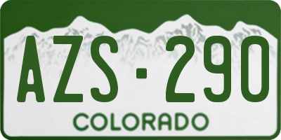 CO license plate AZS290