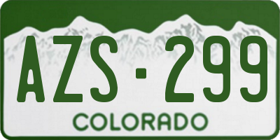 CO license plate AZS299