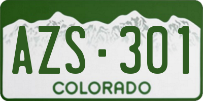 CO license plate AZS301