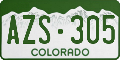 CO license plate AZS305