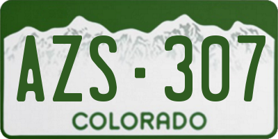 CO license plate AZS307