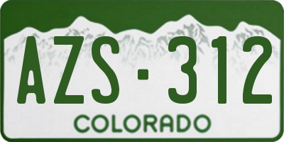 CO license plate AZS312