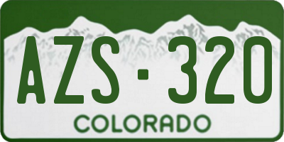 CO license plate AZS320