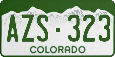 CO license plate AZS323