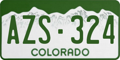 CO license plate AZS324