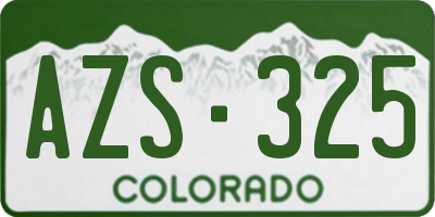 CO license plate AZS325
