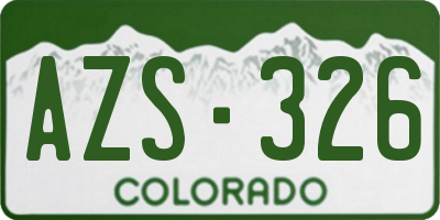 CO license plate AZS326