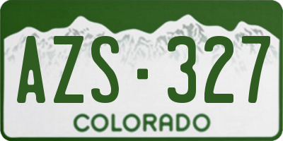 CO license plate AZS327