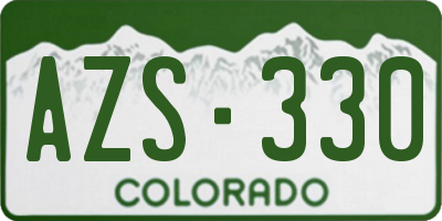CO license plate AZS330