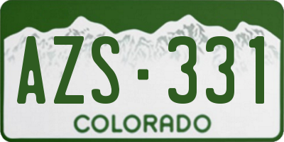 CO license plate AZS331