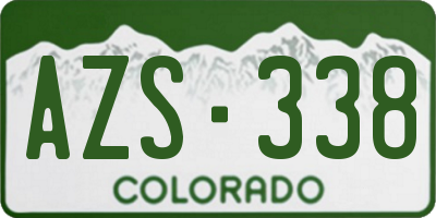 CO license plate AZS338