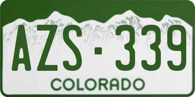 CO license plate AZS339