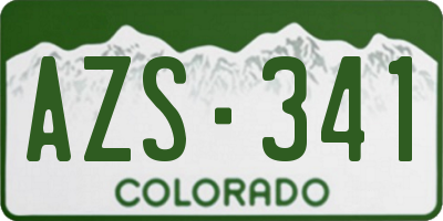 CO license plate AZS341