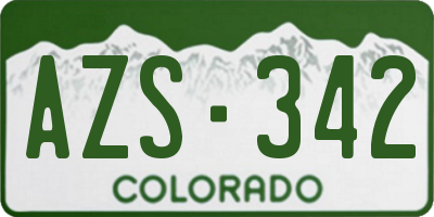 CO license plate AZS342