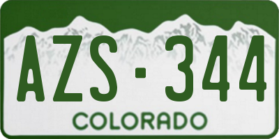 CO license plate AZS344