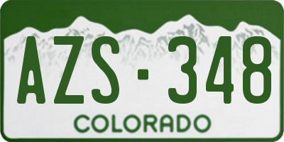 CO license plate AZS348