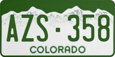 CO license plate AZS358