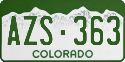 CO license plate AZS363