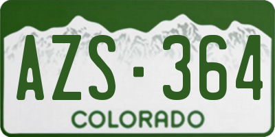 CO license plate AZS364