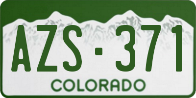 CO license plate AZS371
