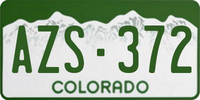 CO license plate AZS372