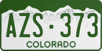CO license plate AZS373