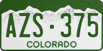 CO license plate AZS375