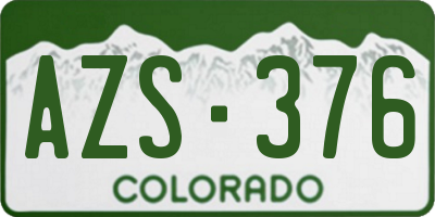 CO license plate AZS376