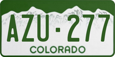 CO license plate AZU277