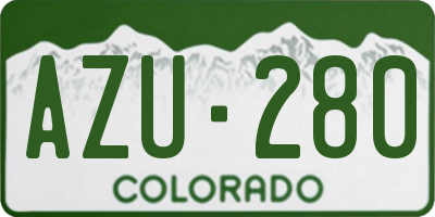 CO license plate AZU280