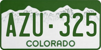 CO license plate AZU325