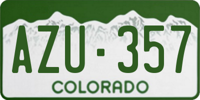 CO license plate AZU357