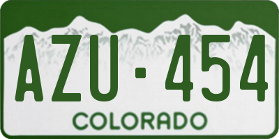 CO license plate AZU454