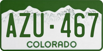 CO license plate AZU467
