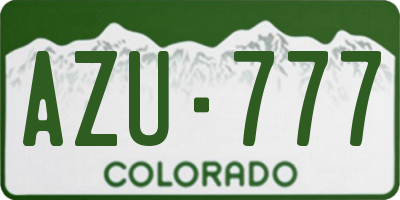 CO license plate AZU777