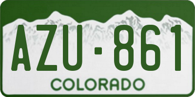 CO license plate AZU861