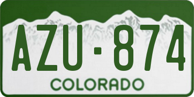 CO license plate AZU874