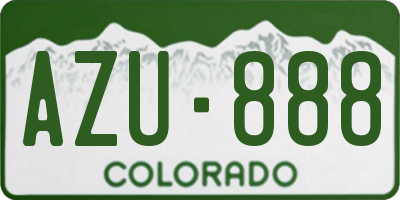 CO license plate AZU888