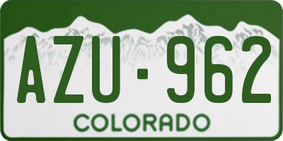 CO license plate AZU962
