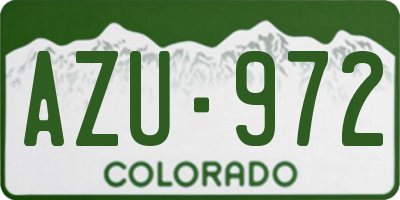 CO license plate AZU972