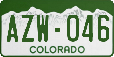 CO license plate AZW046