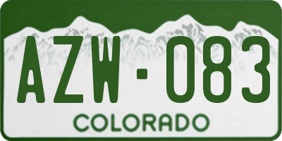 CO license plate AZW083