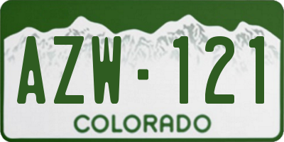 CO license plate AZW121