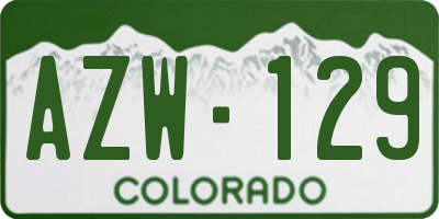 CO license plate AZW129