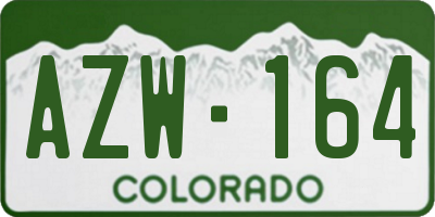 CO license plate AZW164
