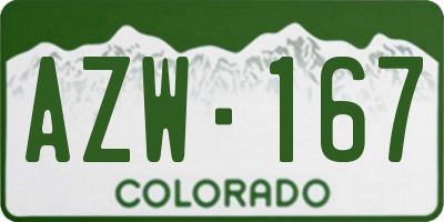 CO license plate AZW167
