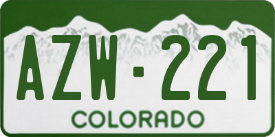 CO license plate AZW221