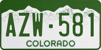 CO license plate AZW581