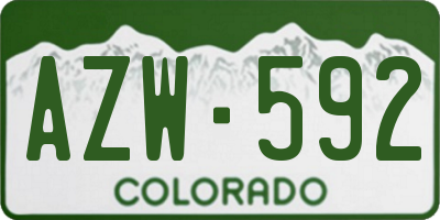 CO license plate AZW592