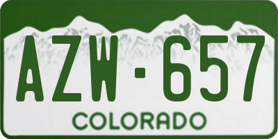 CO license plate AZW657